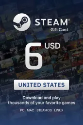 Product Image - Steam Wallet $6 USD Gift Card (US) - Digital Code