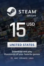 Product Image - Steam Wallet $15 USD Gift Card (US) - Digital Code