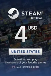 Product Image - Steam Wallet $4 USD Gift Card (US) - Digital Code