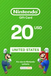 Nintendo 20 store dollar gift card