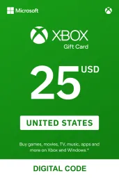 Xbox 25 USD Gift Card (United States) - Digital Key