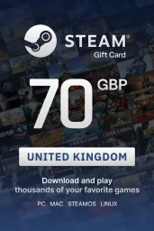 Product Image - Steam Wallet £70 GBP Gift Card (UK) - Digital Code