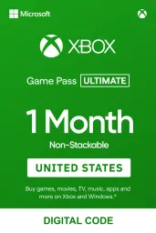 Product Image - Xbox Game Pass Ultimate: 1 Month Non-Stackable (US) - Xbox Live - Digital Code