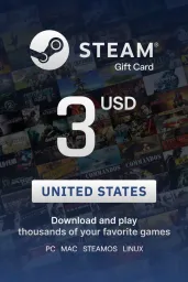 Product Image - Steam Wallet $3 USD Gift Card (US) - Digital Code