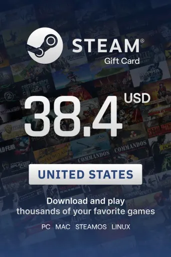 Steam Wallet 38.4 USD Gift Card (United States) - Digital Key