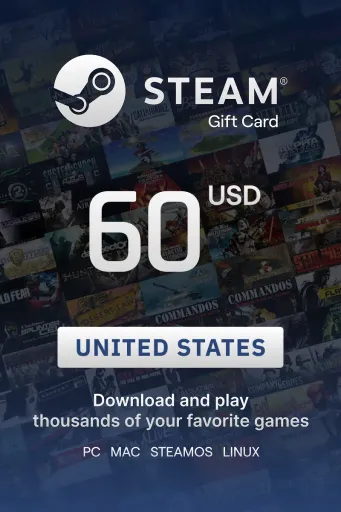 Steam Wallet 60 USD Gift Card (United States) - Digital Key