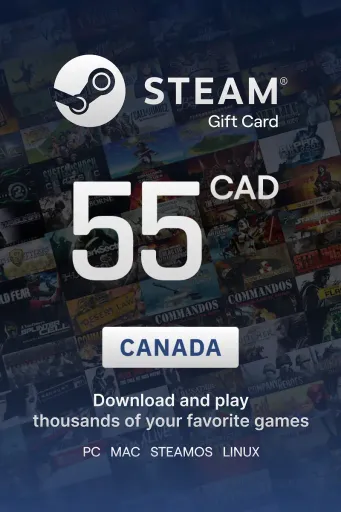Steam Wallet 55 CAD Gift Card (Canada) - Digital Key