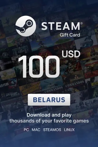 Steam Wallet 100 USD Gift Card (Belarus) - Digital Key