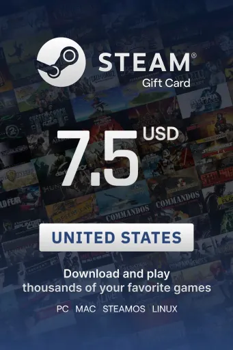 Steam Wallet 7.5 USD Gift Card (United States) - Digital Key