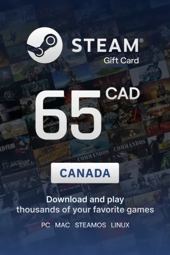 Steam Wallet 65 CAD Gift Card (Canada) - Digital Key