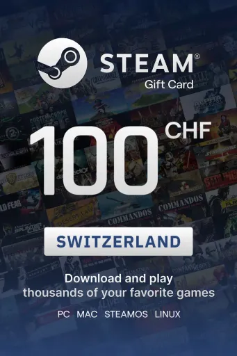 Steam Wallet 100 CHF Gift Card (Switzerland) - Digital Key
