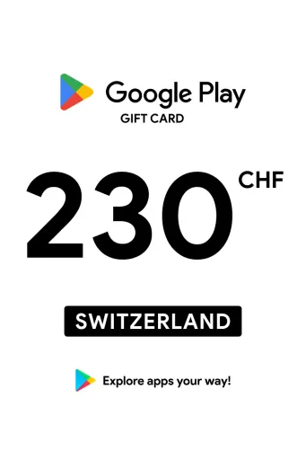 Google Play 230 CHF Gift Card (Switzerland) - Digital Key