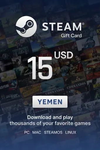 Steam Wallet 15 USD Gift Card (Yemen) - Digital Key