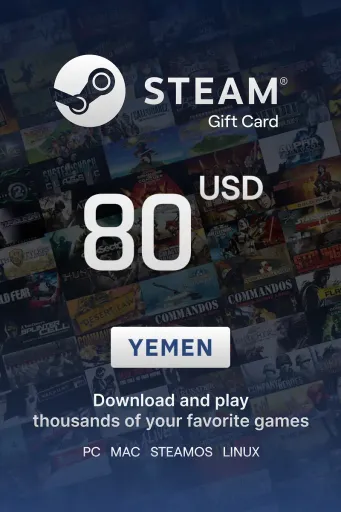 Steam Wallet 80 USD Gift Card (Yemen) - Digital Key
