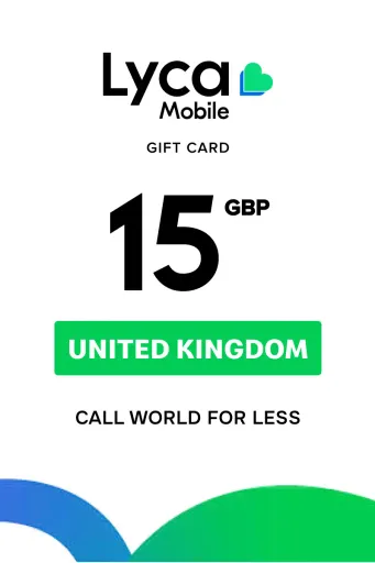 Lycamobile 15 GBP Gift Card (United Kingdom) - Digital Key