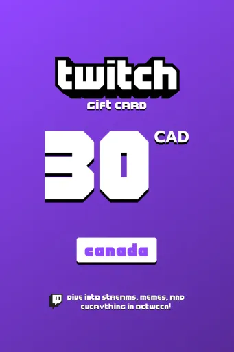 Product Image - Twitch 30 CAD Gift Card (Canada) - Digital Key