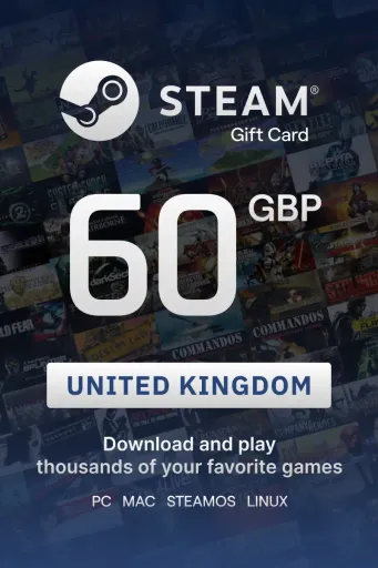 Steam Wallet 60 GBP Gift Card (United Kingdom) - Digital Key