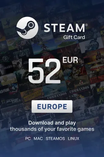 Steam Wallet 52 EUR Gift Card (Europe) - Digital Key