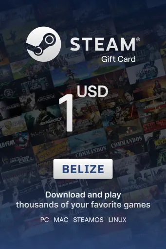 Steam Wallet 1 USD Gift Card (Belize) - Digital Key