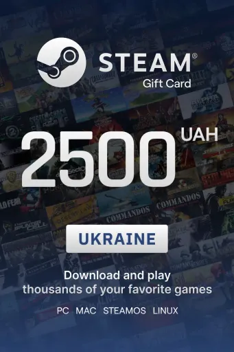 Steam Wallet 2500 UAH Gift Card (Ukraine) - Digital Key