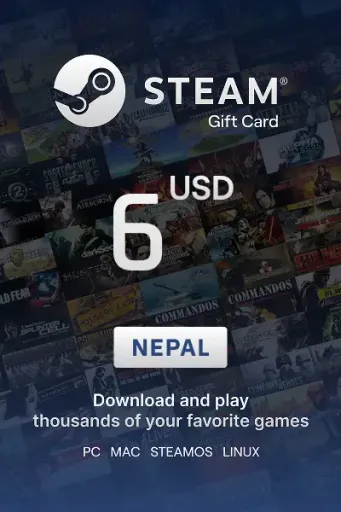 Steam Wallet 6 USD Gift card (Nepal) - Digital Key
