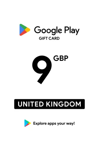 Google Play 9 GBP Gift Card (United Kingdom) - Digital Key