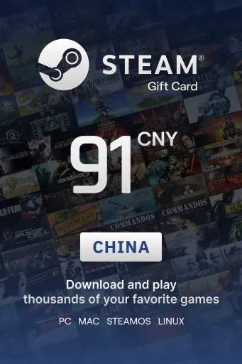 Steam Wallet 91 CNY Gift Card (China) - Digital Key