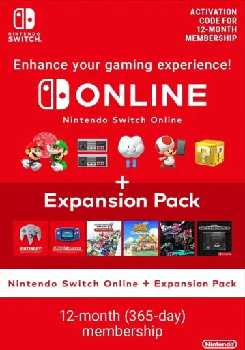 Nintendo Switch Online 12 Months Individual Membership + Expansion Pack (Switzerland) - Digital Key