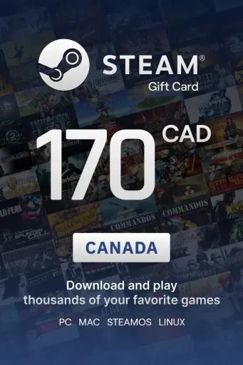 Steam Wallet 170 CAD Gift Card (Canada) - Digital Key