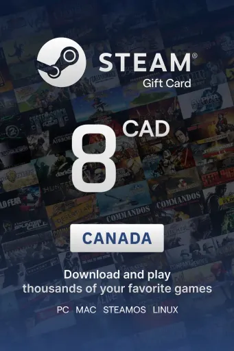 Steam Wallet 8 CAD Gift Card (Canada) - Digital Key