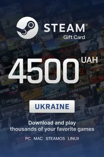 Steam Wallet 4500 UAH Gift Card (Ukraine) - Digital Key