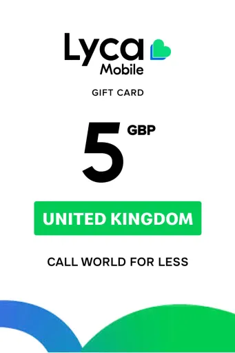 Lycamobile 5 GBP Gift Card (United Kingdom) - Digital Key