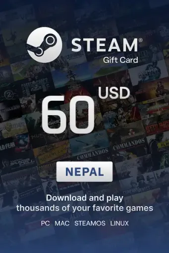 Steam Wallet 60 USD Gift card (Nepal) - Digital Key