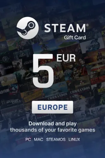 Steam Wallet 5 EUR Gift Card (Europe) - Digital Key