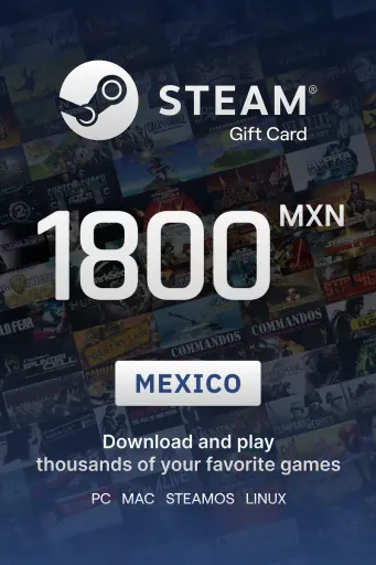 Steam Wallet 1800 MXN Gift Card (Mexico) - Digital Key