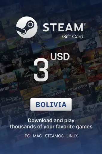 Steam Wallet 3 USD Gift Card (Bolivia) - Digital Key