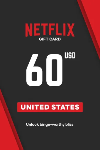 Netflix 60 USD Gift Card (United States) - Digital Key