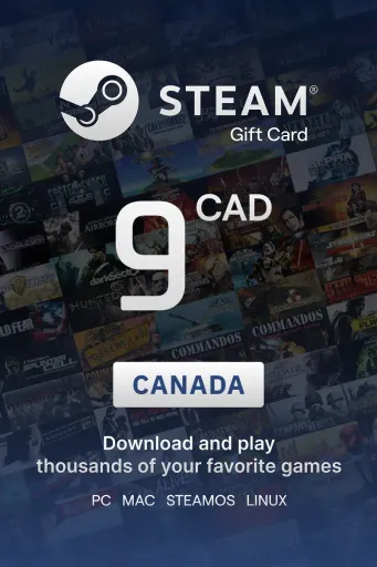 Steam Wallet 9 CAD Gift Card (Canada) - Digital Key