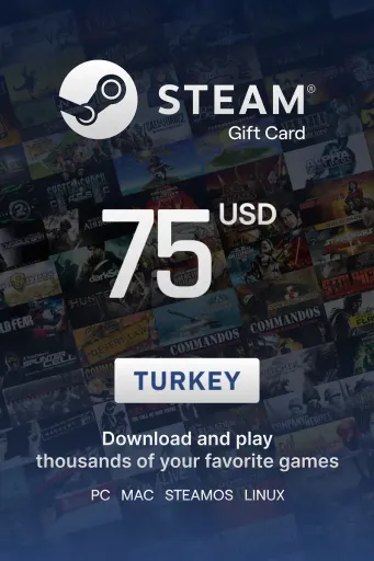 Steam Wallet 75 USD Gift Card (Turkey) - Digital Key