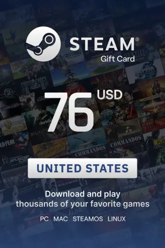 Steam Wallet 76 USD Gift Card (United States) - Digital Key