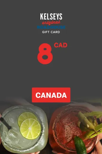 Product Image - Kelsey's 8 CAD Gift Card (Canada) - Digital Key