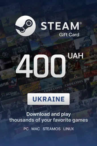 Steam Wallet 400 UAH Gift Card (Ukraine) - Digital Key