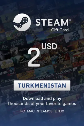 Steam Wallet 2 USD Gift Card (Turkmenistan) - Digital Key