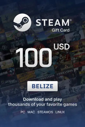 Steam Wallet 100 USD Gift Card (Belize) - Digital Key