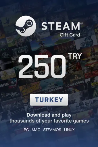 Steam Wallet 250 TRY Gift Card (Turkey) - Digital Key