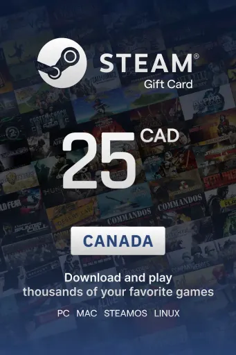 Steam Wallet 25 CAD Gift Card (Canada) - Digital Key