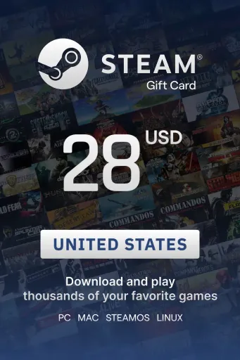 Steam Wallet 28 USD Gift Card (United States) - Digital Key