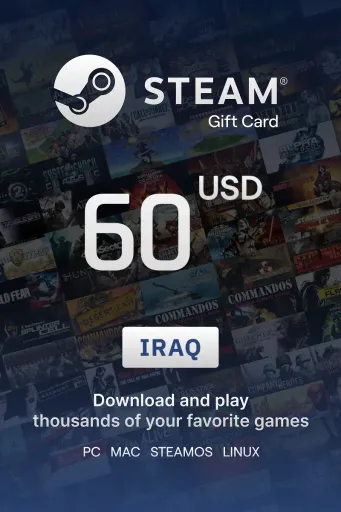 Steam Wallet 60 USD Gift card (Iraq) - Digital Key