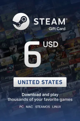 Steam Wallet 6 USD Gift Card (United States) - Digital Key