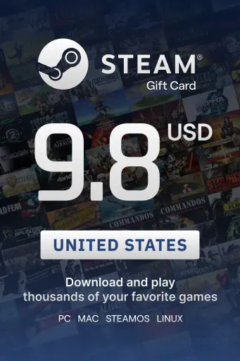 Steam Wallet 9.8 USD Gift Card (United States) - Digital Key